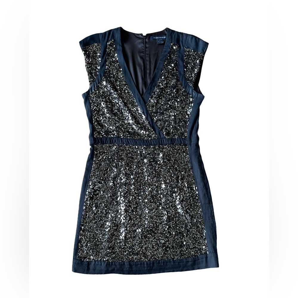 French Connection Black Sequin Mini Dress Women’s Size 10